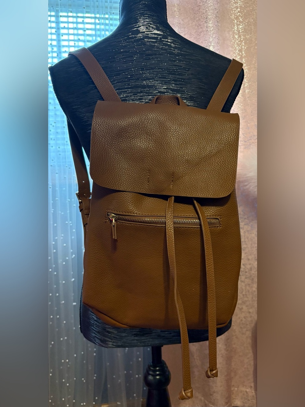 Brown Pebbled Backpack